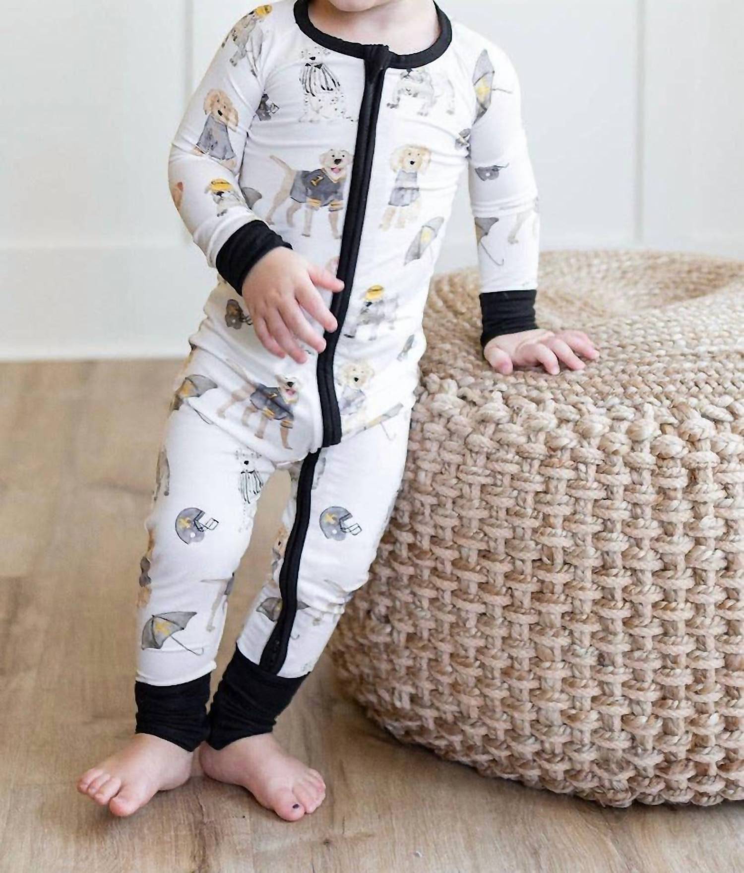 Sweet Bay Clothing - Puppy Football Zipper Onesie