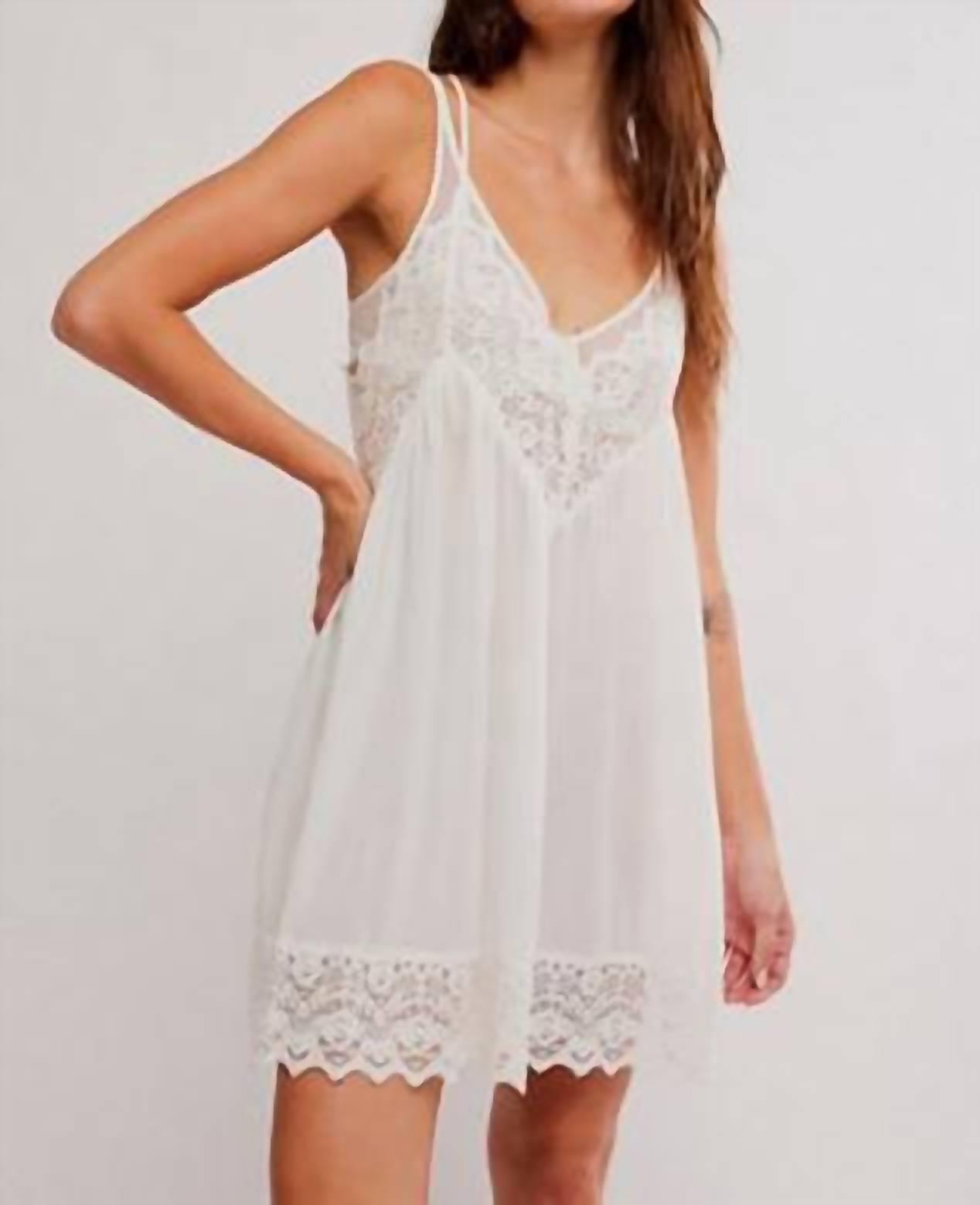 Free People - Fiona V Neck Slip Mini Dress