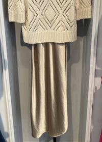 Design History - Women's Short Sleeve Sweater Slip Dress