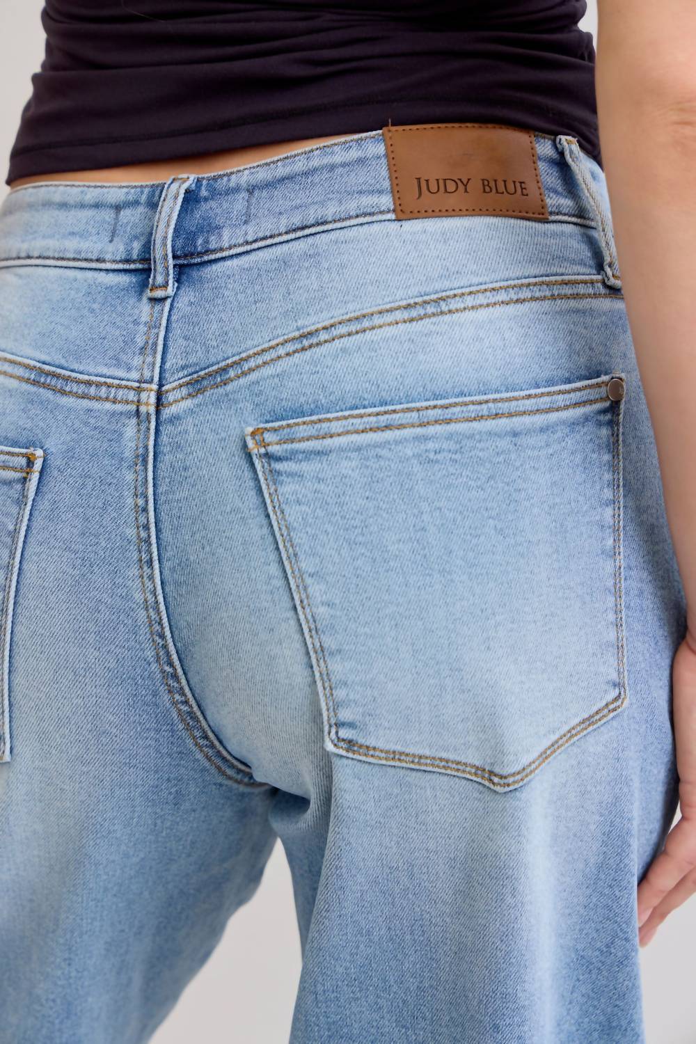 Judy Blue High Waisted Wilhelmina Rigid Magic Jeans in light blue - women's jeans - alternate view
