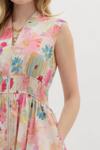 entro Flowy Floral Mini Dress in berry - women's dress - view 4