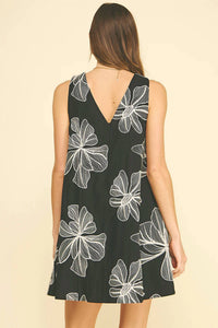 Pinch - Floral Embroidered Tank Mini Dress