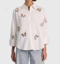 Alice + Olivia - Finely Embellished Button-front Shirt