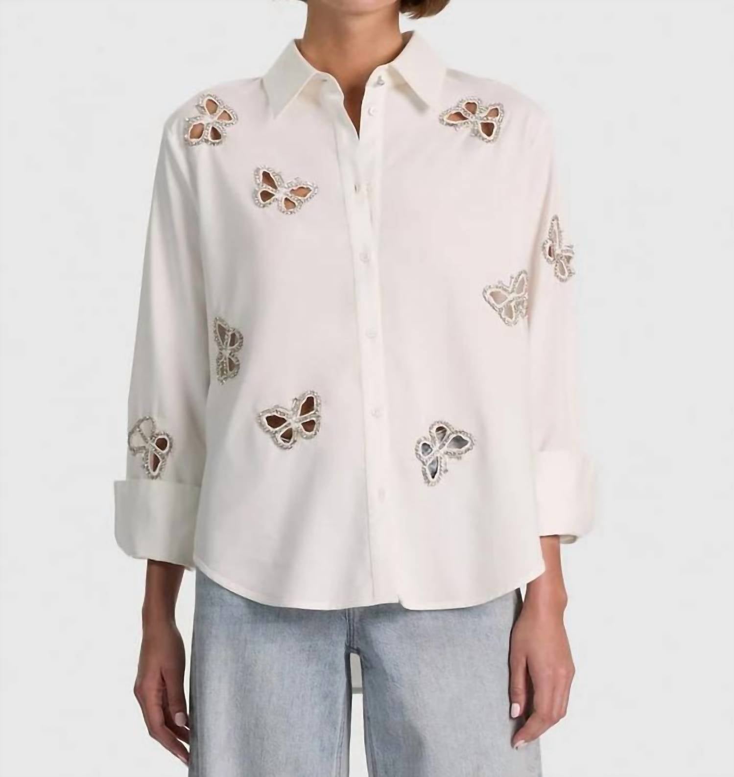 Alice + Olivia - Finely Embellished Button-front Shirt