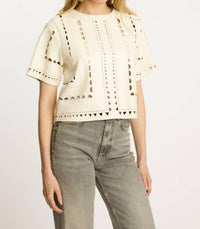 Caballero - Anisa Laser Cut Faux Leather Top