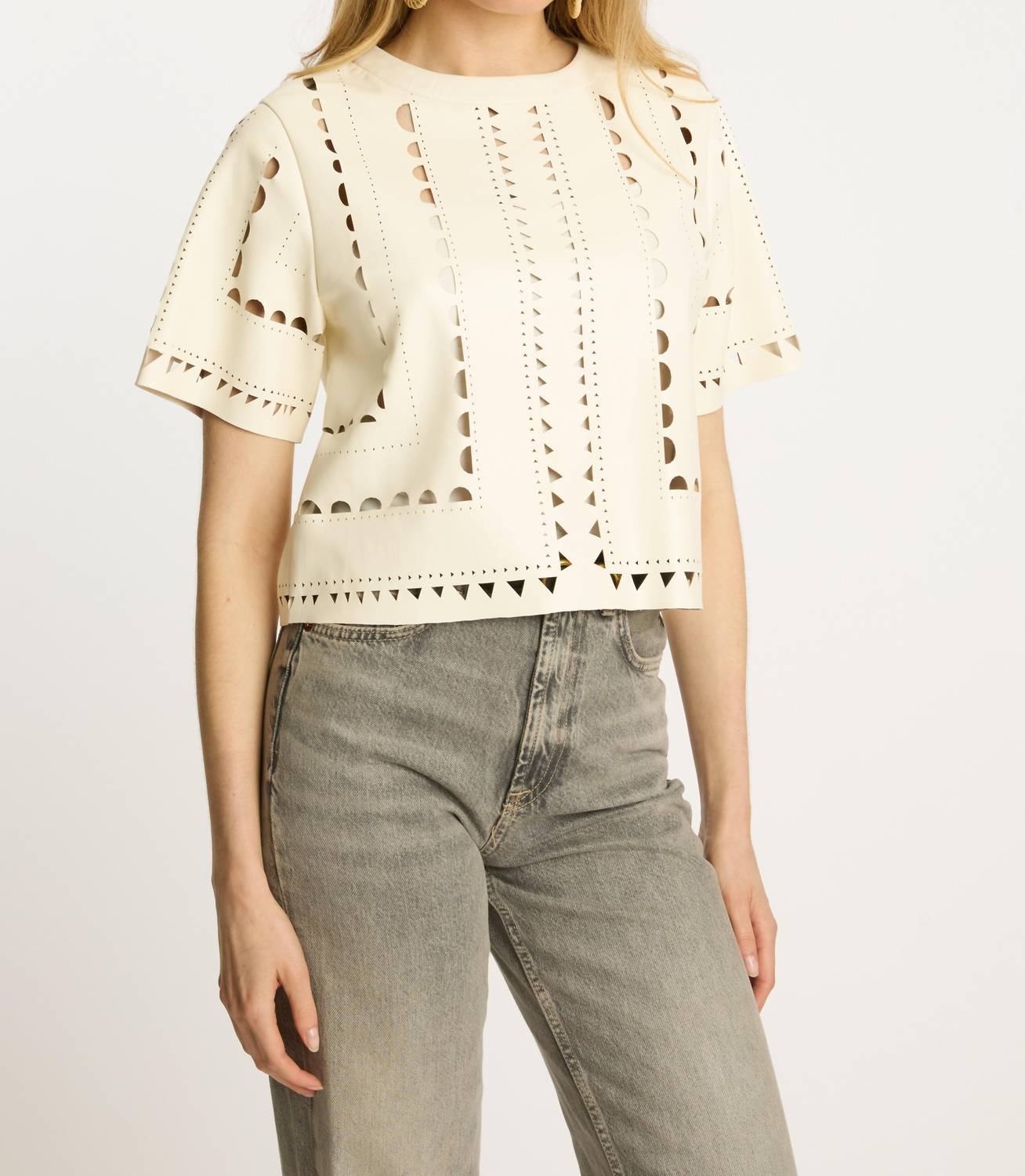 Caballero - Anisa Laser Cut Faux Leather Top
