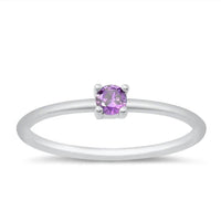 Starlette - Women's Amethyst Round Stackable Ring