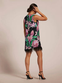 TORI RICHARD Fleur De Lei Aster Dress in black multi - women's dress - detail view