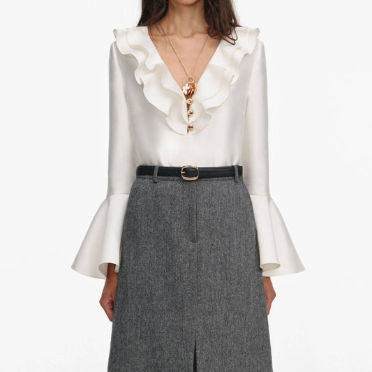 Self-Portrait - Taffeta Ruffle Top