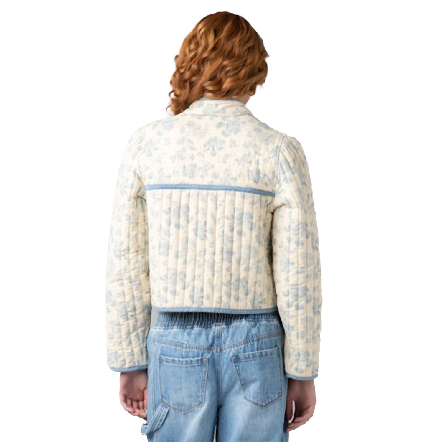 BLANKNYC Love Song Combo Juniper Jacket in cream - women's jacket - detail view