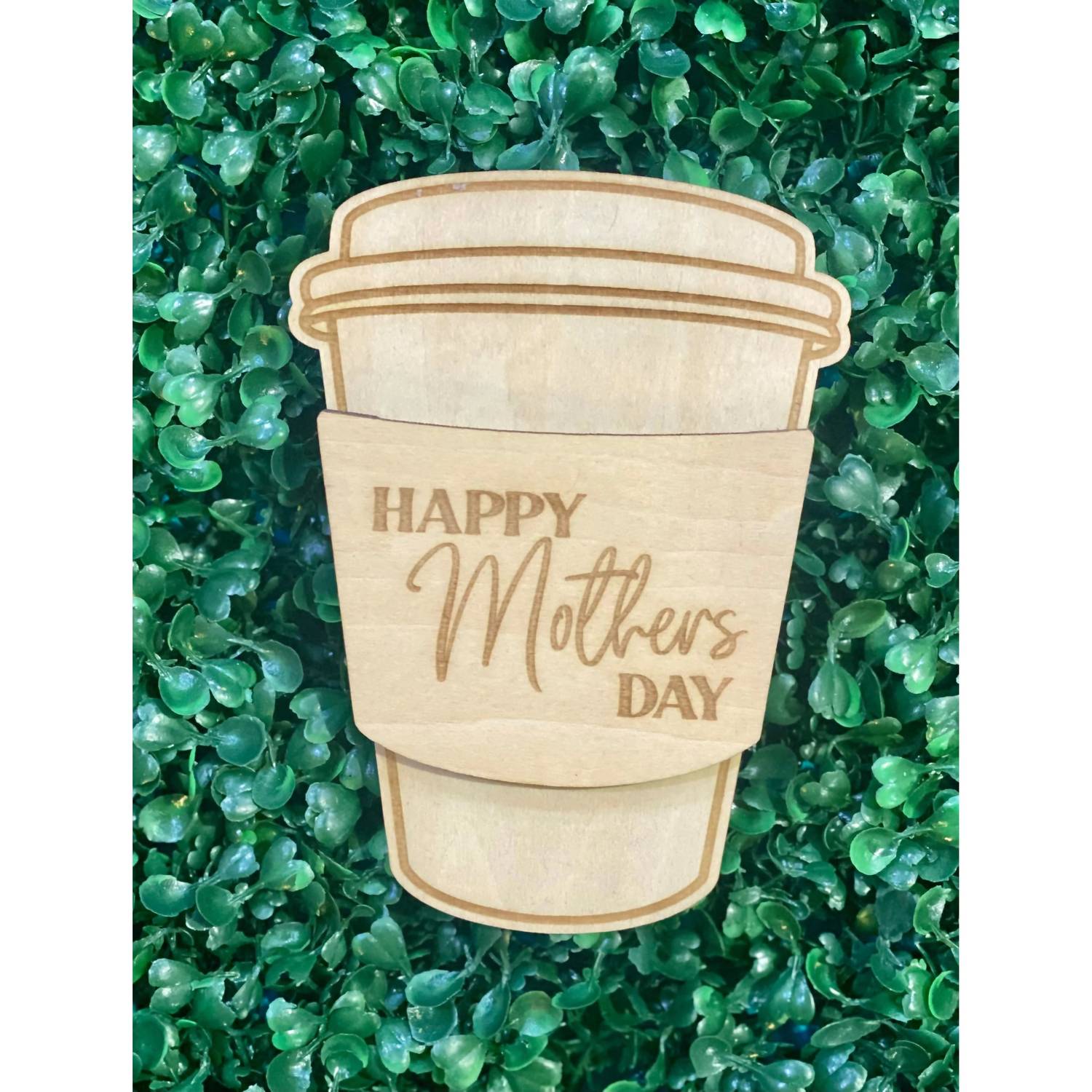 Brandt Family Creations Mother’s Day Coffee Cup Wooden Gift Card Holder in beige - men's accessory