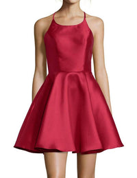 ALYCE PARIS Sleeveless Halter Cocktail Dress in red - women's dress