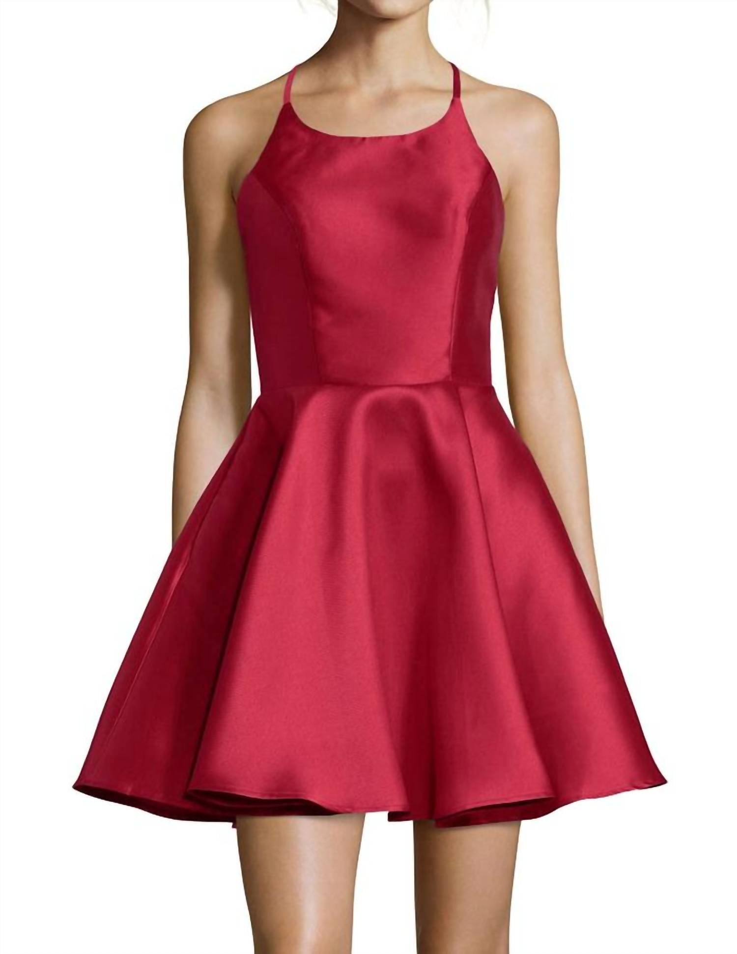 ALYCE PARIS Sleeveless Halter Cocktail Dress in red - women's dress