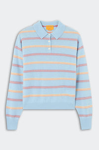 Guest In Residence - Collegiate Stripe Long Sleeve Polo