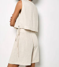 Apricot - Pleated Mini Shorts