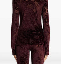 Etro - Velvet Paisley Long-sleeve Top