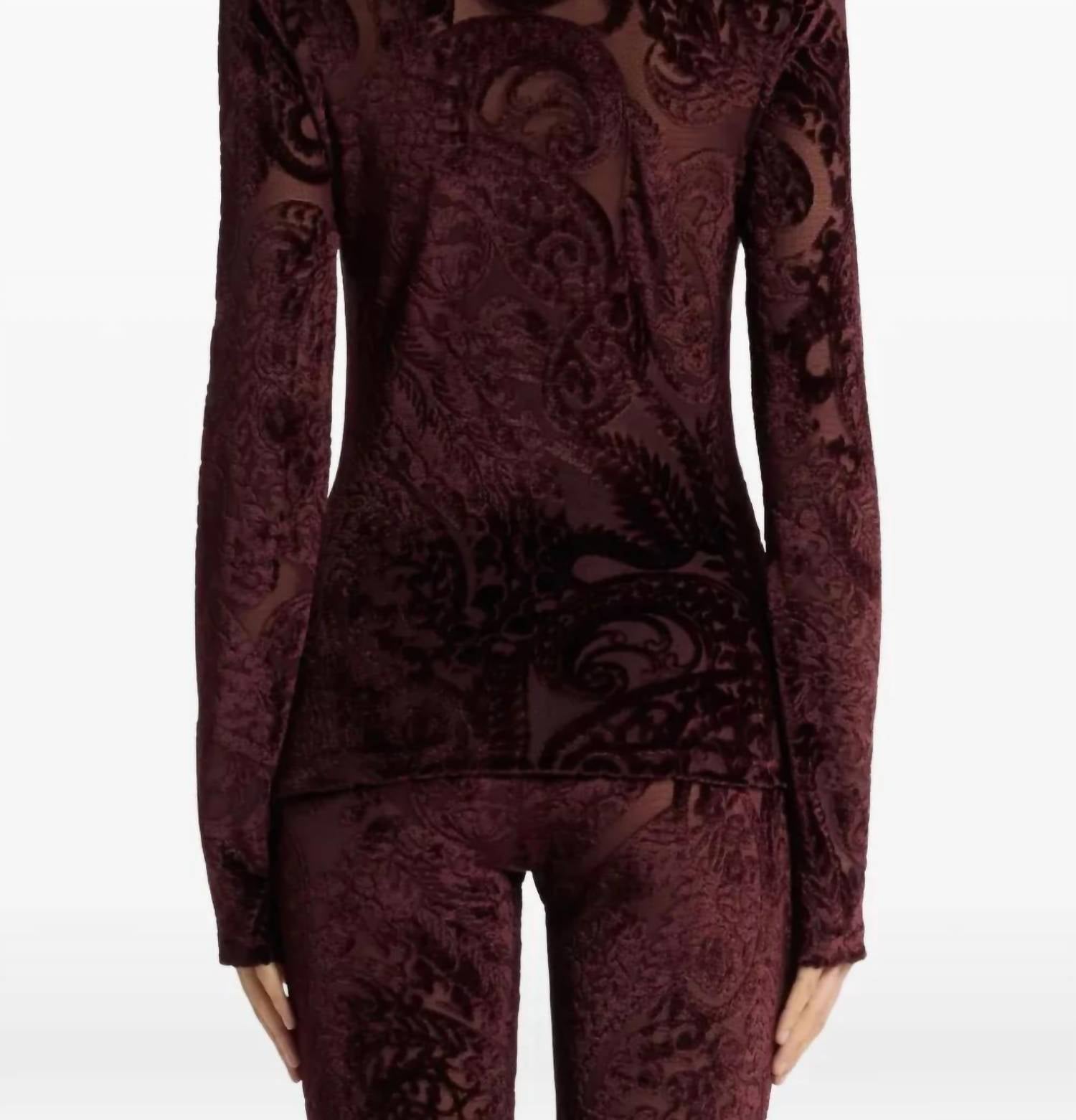 Etro - Velvet Paisley Long-sleeve Top