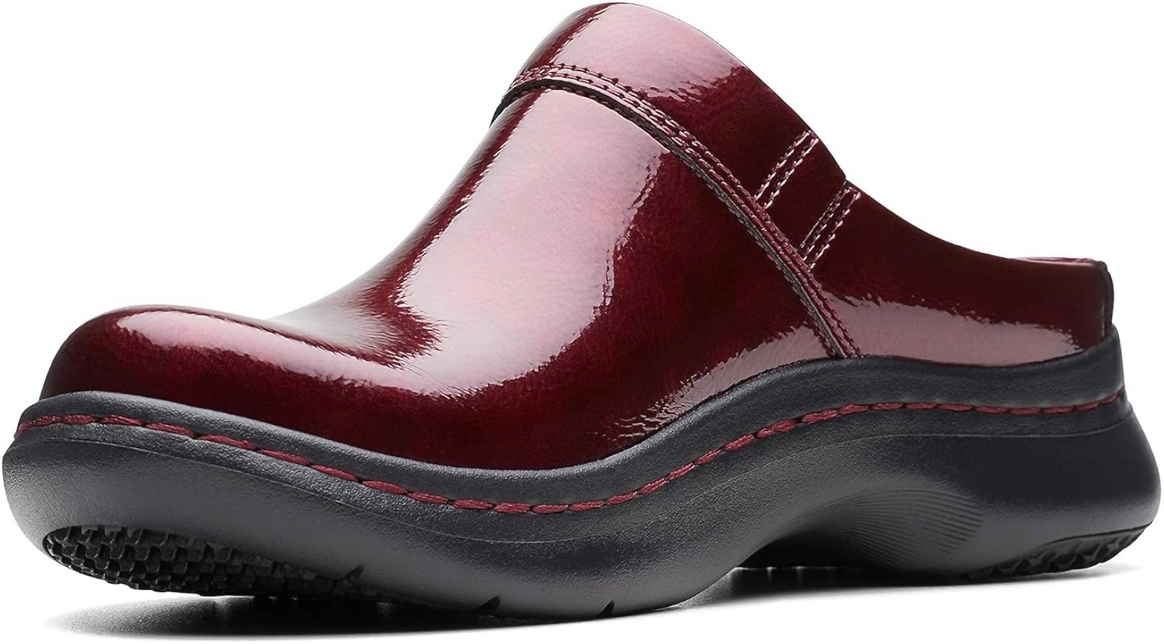 Clarks Women's Pro Clog in burgundy patent - women's shoe