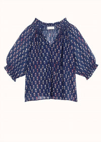 M.A.B.E. - Ari Print Short Sleeve Blouse
