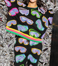 QUEEN OF SPARKLES Ski Goggle Sport Stripe Jogger in black multi - women's pants - view 4