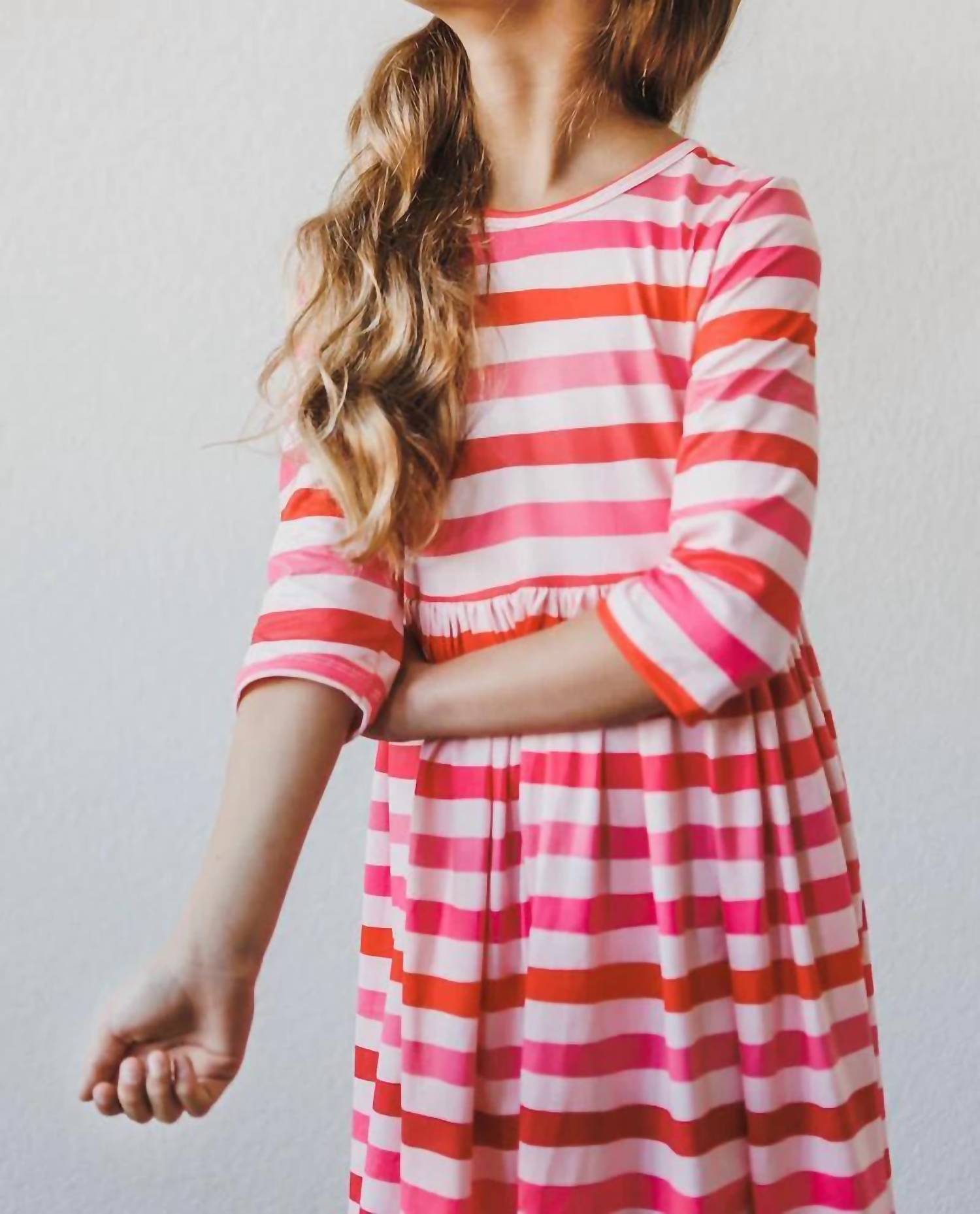 Mila & Rose - Girl's All You Need Is Love Striped Twirl Dress