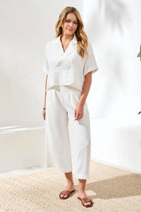Tribal - Draped Lapel Collar Blouse