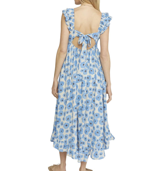 Entro - Floral Midi Dress With Tie Back