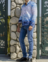 Eight X - Button Down Print Shirt With Paisley Trim