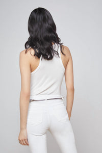 L'Agence Nia Racerback Tank Top in white - women's tank top - alternate view