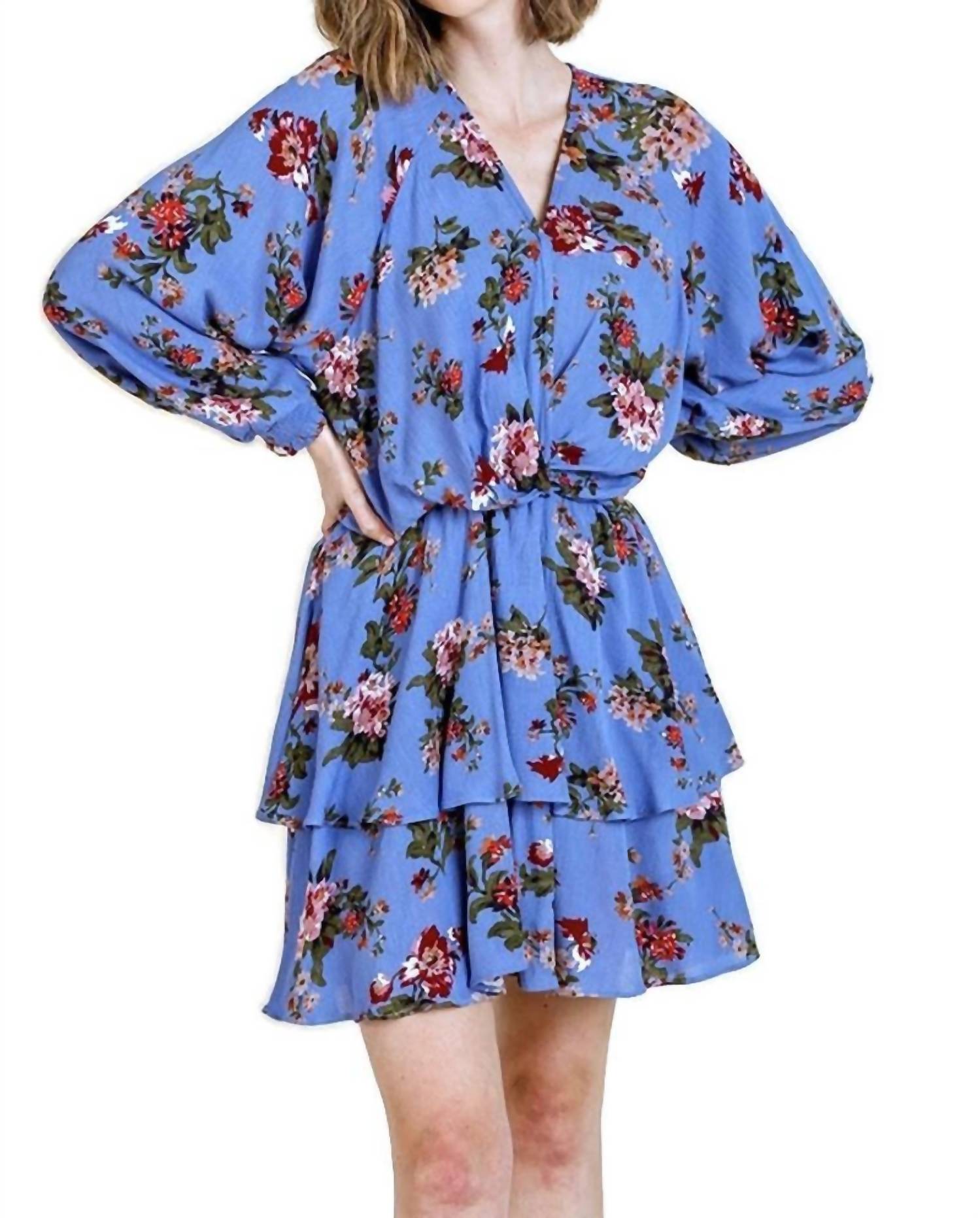 Umgee - Floral Tiered Ruffle Hem Dress