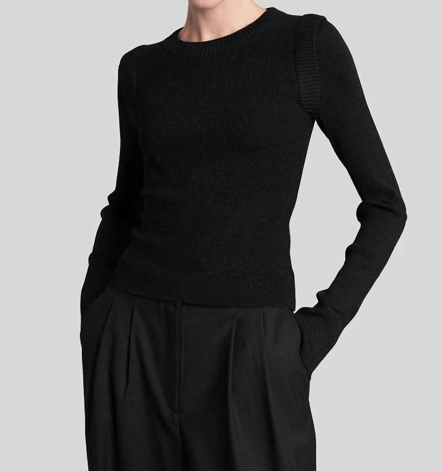 IRO Sicilia Knitwear Sweater in full black silver - women's sweater - view 4
