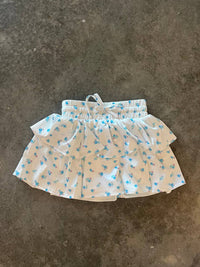 THEME Girls Willow Ditsy Satin Skort in white with pastel blue - kids' item