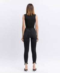 Vervet By Flying Monkey - High Rise Button Fly Distressed Crop Skinny Jeans