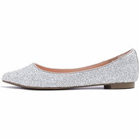 Feversole - Women's Glitter Pointed Toe Slip On Ballet Flat Shoes