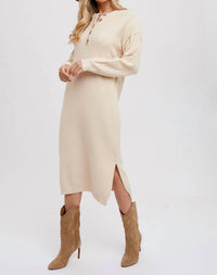Bluivy - Button Front Midi Sweater Dress