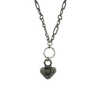 Legend Or Lies - Women's Mixed Chain Carved Heart Pendant Necklace