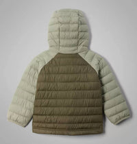 Columbia Kids' Powder Lite II Hooded Jacket in green - kids' jacket - detail view
