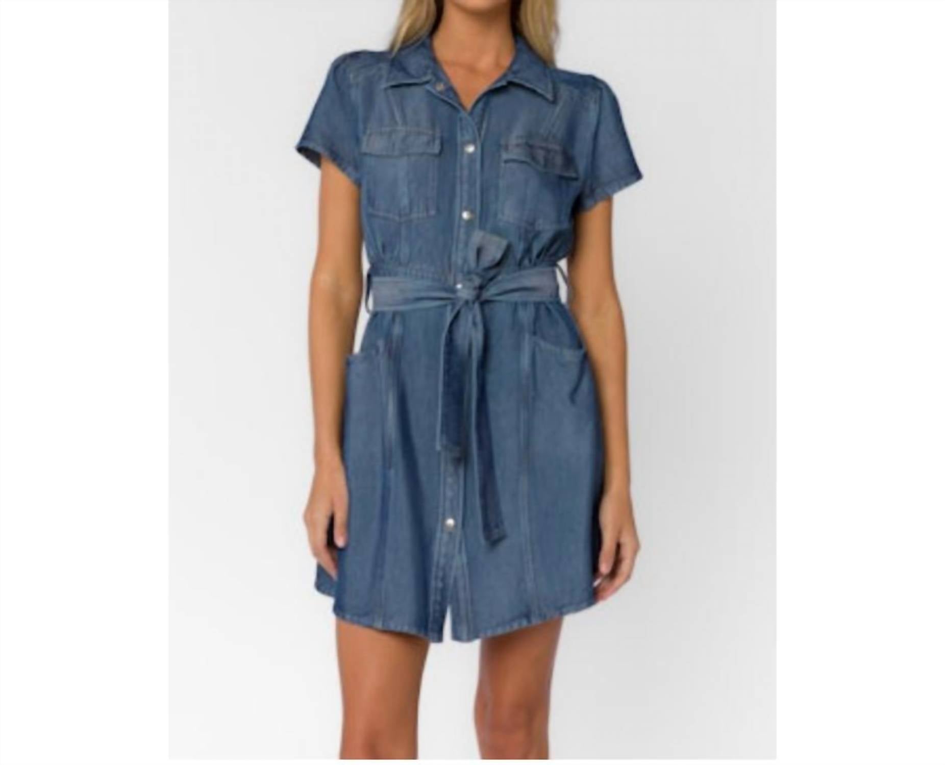 Velvet Heart Fonda Mini Dress in denim blue - women's dress