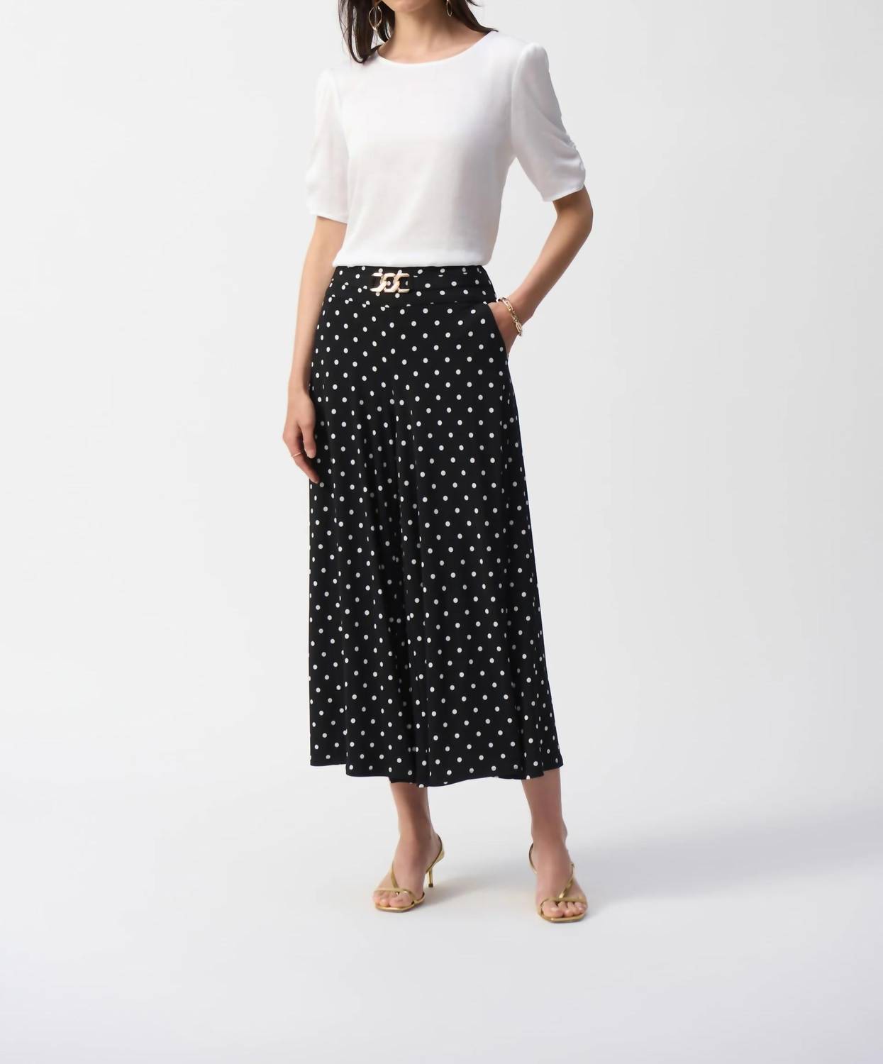 Joseph Ribkoff - Shirred Puff Sleeve Satin Top