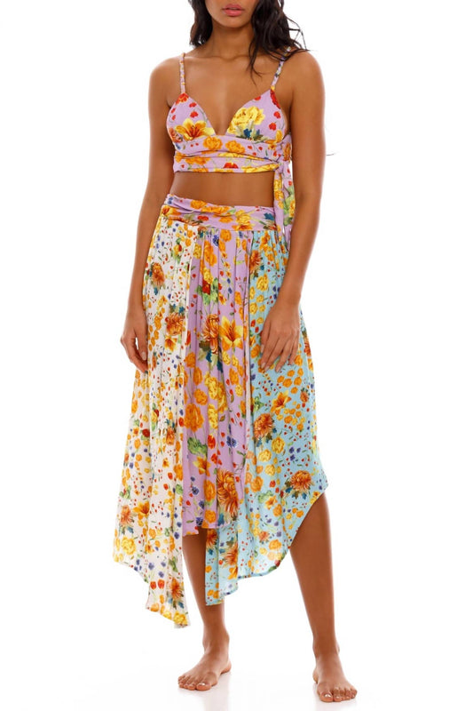 Agua Bendita - Noor Tie Waist Crop Top
