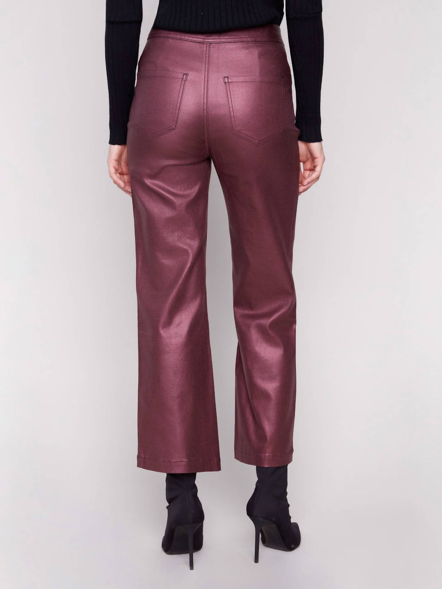 Charlie B - Metallic Wax Flared Pants