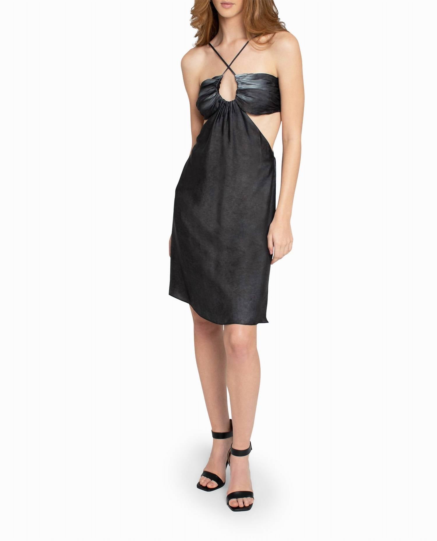 Nicole Miller - Garment Dyed Cut Out Mini Dress