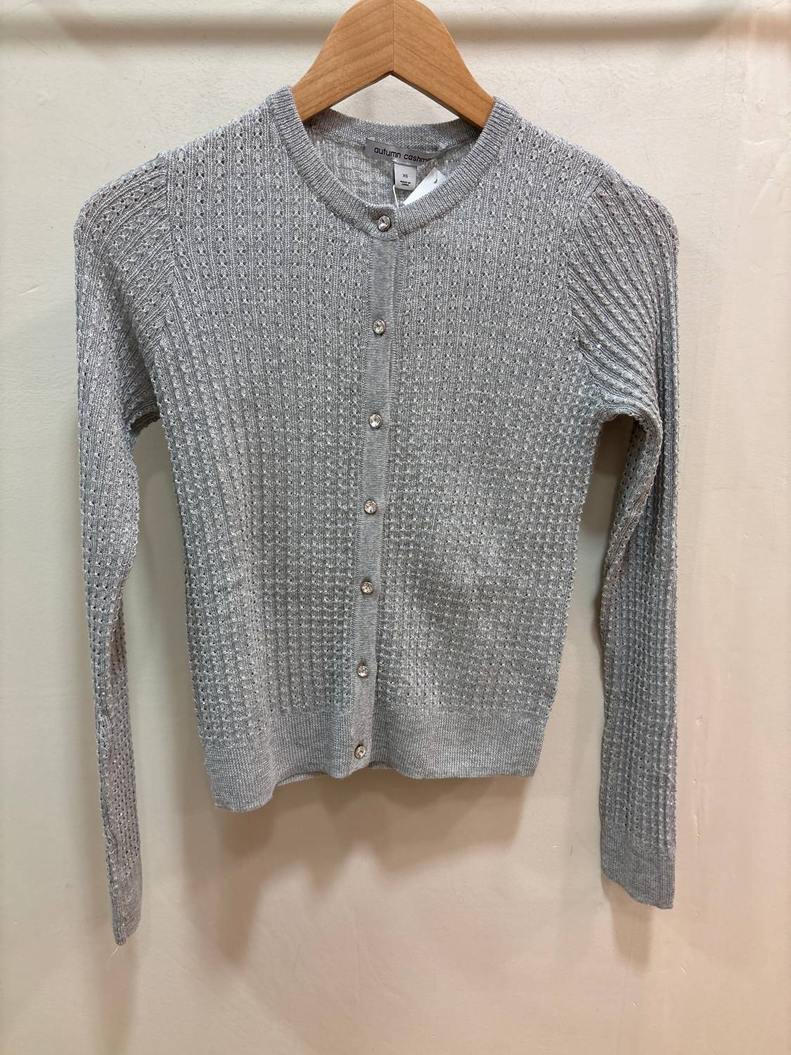 Autumn Cashmere - Pointelle Crew Neck Cardigan