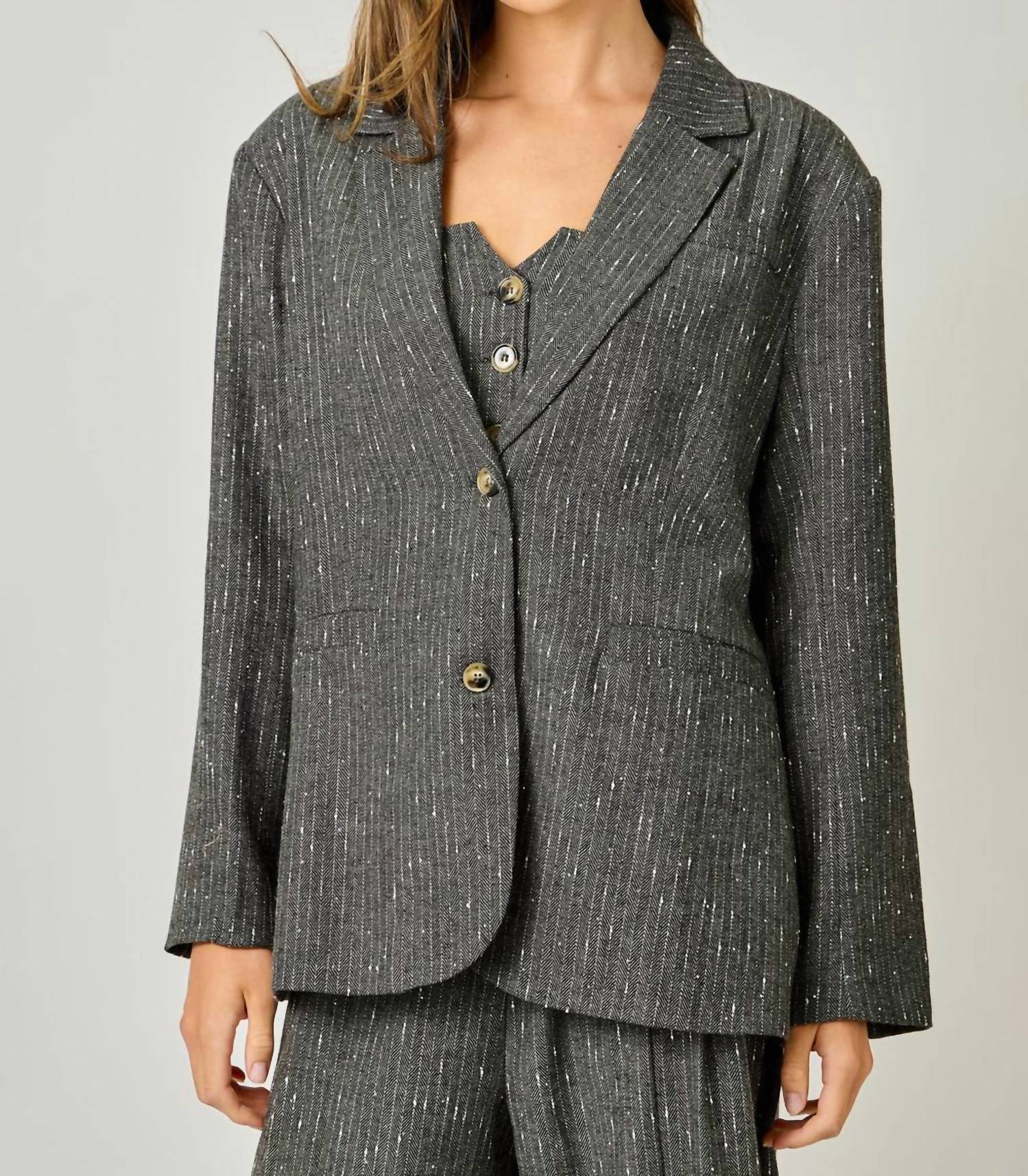 Mystree - Sparklet Pinstripe Blazer