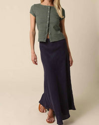 Olivaceous - Tahni Striped Button-Front Top