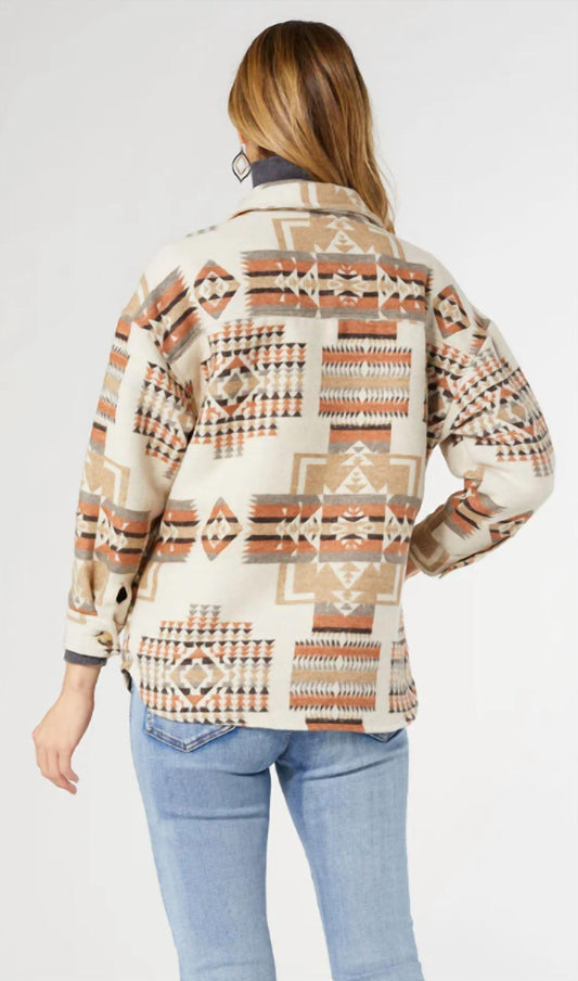 Coco + Carmen - Carrina Aztec Print Shacket With Pockets