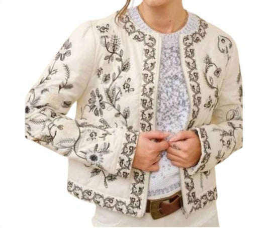 Blue B - Miranda Floral Embroidered Zip-up Jacket