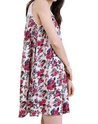 umgee Floral & Lace Sleeveless Dress in berry - women's dress - alternate view