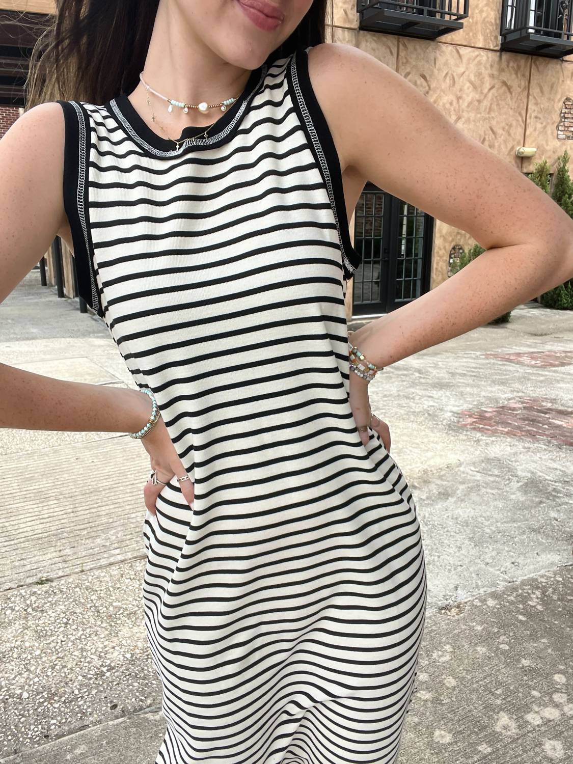Blu Pepper City Stroll Maxi Dress in black - women's dress - detail view