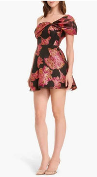 Dress The Population - Jacquard Off The Shoulder Cocktail Minidress